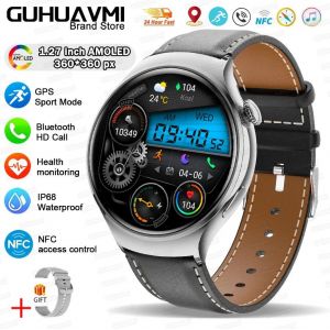 Black Leather - Nfc Watch - Montre Connectée Nfc Pour Femmes,Écran Amoled Hd,Étanche Ip68,Oxygène Dans Le Sang,Appel Bt,Pour Samsung Huawei Watch 4 Mini,Nouvelle Collection 2025 - Neuf