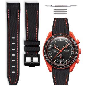 Kal-Bracelet De Montre Caoutchouc Compatible Avec Omega X Swatch Moonswatch 20mm - Neuf