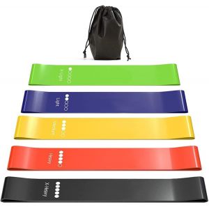 Sports Elastic Band,5 Elastic Bodybuilding Bands With Different Levels Of Resistance,Resistance Band With Bag Used For Pilates,Yoga,Physiotherapy - Neuf