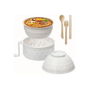 Ensemble De Bols &Agrave; Ramen Pour Micro-Ondes Avec Poign&eacute;e, Comprenant 3 Bols, Une Cuill&egrave;re, Des Baguettes Et Une Fourchette Pour Une Cuisson Facile. - Neuf