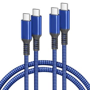 Cable Ipad 10 Eme Generation,C&acirc;ble Chargeur Usb C Vers Type C 100W 2M 2Pack,Cordon Charger Rapide Nylon Pour 2024 Ipad Air 4 5 Mini 7 6,Ipad Pro,10.9 13 Pouces,Iphone 17 16 15,S25 S24 A42 - Neuf