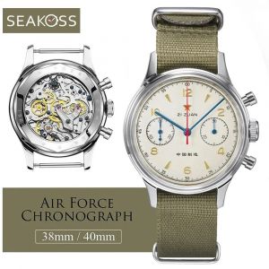 Red Star 1963 Montre Mécanique Homme 38mm St1901 Chronographe Pilote Saphir - Neuf