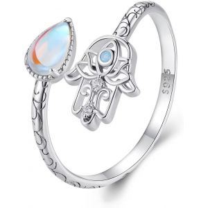 Kal-Bague R&eacute;glable En Argent Sterling 925 Avec Coeur Et Ailes - Style Vintage - Pour Femme - Cadeau Pour Maman Et Fille - Hypoallerg&eacute;nique - Neuf