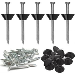 MEVRONISSHOP-200 Pi&egrave;ces Clous D'&eacute;tanch&eacute;It&eacute; pour Membrane Alv&eacute;ol&eacute;e, Clous en Aluminium Alv&eacute;ol&eacute;s 3 &times; 30 mm, Boutons de Montage avec Clou, pour Profil D'extr&eacute;mit&eacute; de Lit Sur&eacute;lev&eacute; en Aluminium Alv&eacute;ol&eacute; (A - Neuf