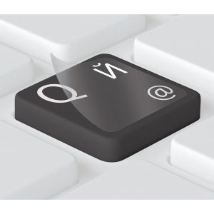 &reg; | Autocollants Russes Pour Claviers Pc/Ordinateur Portable Et Notebook 14X14Mm, Transparent Avec Vernis Protecteur Mat, Couleur Blanc | Russian Keyboard Stickers - Neuf