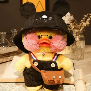 Canard En Peluche, Peluche Douce Pour Petites Filles, Avec Chapeau Et Costume Mignons, Cadeau Idéal Pour Noël (30 Cm, Jaune Et Noir) - Neuf