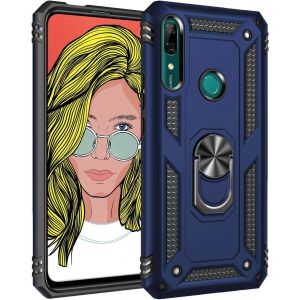 Kal-Coque Huawei P Smart Z/Y9 Prime 2019, Support De Bague En Métal, Pivots De Rotation À 360 ° Étui De Protection Slim Soft Tpu Pc, Compatible Avec Support De Voiture Magnétique,Bleu - Neuf
