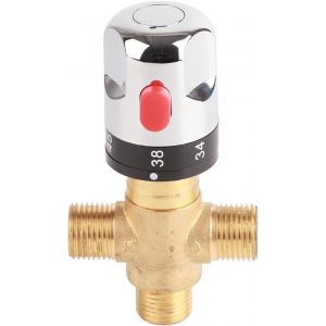 Mélangeur thermostatique, 3 voies en Laiton Massif mitigeur Thermostatique Vanne de Contrôle de Température pour Système de Douche - Neuf