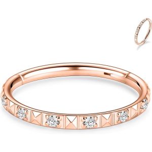 Kal-Piercings En Acier Chirurgical 316l Et Oxyde De Zirconium Pour Oreille Et Nez - Calibres 20, 18, 16, 14 - Anneaux Pour Homme Et Femme - Neuf