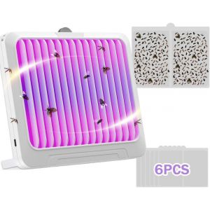 MAA-Lampe moustique adhésive, Moustique UV, Anti Moucherons Interieur, Tueur de Attrape Moucheron avec 6 Plaques de Glu de Rechange pour Mouches à Fruits Moustiques Moucheron - Neuf