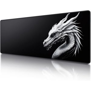 KALANKA-Tapis de Souris XXL, Tapis de Souris Gamer 800 x 300 x 3mm, Bords Cousus, Base en Caoutchouc Anti-Glissant, Grand Tapis de Bureau pour Gamer, Ordinateur, PC (Noir) - Neuf