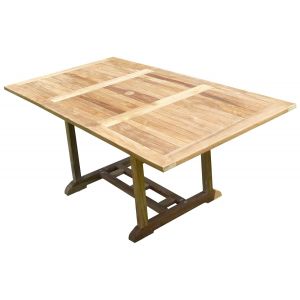 Table Sunang Rectangle 120-180x100x75 Teck Premium - Neuf
