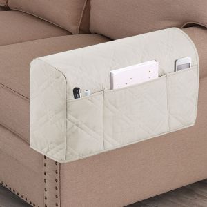 (E) Organisateur de Chevet, Canapé Accoudoir Couverture, la Pendaison Sac de Rangement, antidérapant Sac de Rangement avec 3 Poches pour Lit/Canapé/Fauteuil, Accoudoir Sac de Rangement - Neuf