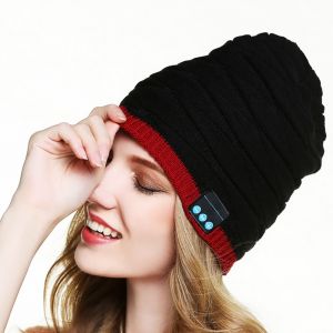 Casque d'ecoute sans fil Bluetooth 3.0 pour l'exterieur, casquette chaude pour le sport, la course a pied, la musique, noir - Neuf