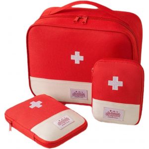 ERYI-Trousse De Secours Vide, 3 Pièces Trousse De Secours Vide, Étanche Sac De Médecine Portable, Trousse De Médecine Sac D'Urgence De Grande Capacité Pour Activités De Plein Air Maison Voyages - Neuf