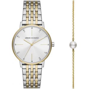 Chenquansarl-Coffret Montre À Trois Aiguilles, En Acier Inoxydable, Avec Bracelet, Pour Femme, Ax7156set - Neuf