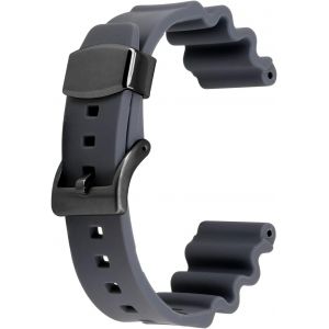 Eryi-22mm Océan Vague Silicone Caoutchouc Bracelet De Montre, Souple Sport Silicone Bracelet De Remplacement Pour Femme Homme Bracelet Orange Noir Gris Rouge Bleu Vert, Acier Inoxydable Boucle - Neuf