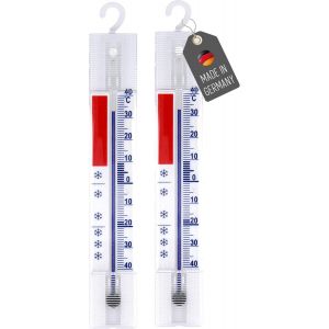 Kal-3292 Lot De 2 Thermomètres De Réfrigérateur Analogiques Avec Crochets De Suspension Pour Réfrigérateurs Tels Que Congélateur, Comptoir De Réfrigérateur Et Congélateur - Neuf