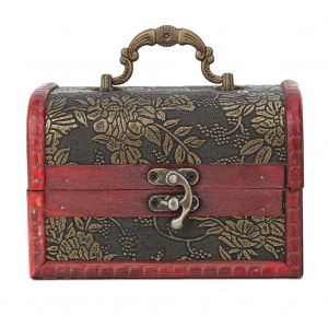 Boite a bijoux carree vintage, vitrine decorative en bois faite a la main - Neuf