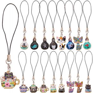 Kal-16 Pièces Lanière De Porte-Clés Chaîne De Téléphone Pendentif Pendentif De Téléphone Portable Peut Être Utilisé Comme Breloque Pour Téléphones Portables, Portefeuilles, Porte-Clés - Neuf