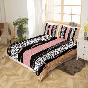 Housse De Couette Homewish Safari Leopard, Parure De Lit Double À Imprimé Guépard Bleu, Housse De Couette En Peau De Guépard Pour Enfants, Filles Et Garçons, Parure De - Neuf