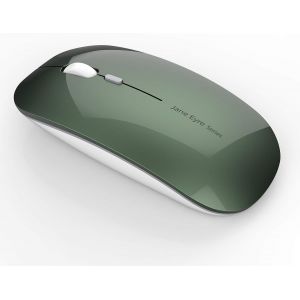 MDY-Q5 Souris sans Fil Rechargeable, Ultra-Mince Optique Mouse Silencieux 1600 DPI Réglable Wireless Mouse pour Ordinateur, PC, Portable, MacBook (Vert) - Neuf