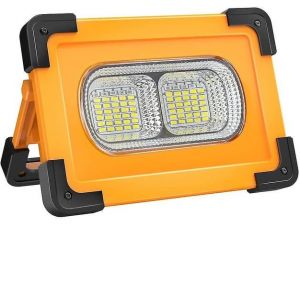 Lampe De Travail Led Solaire Rechargeable 80 W - 4 000 Lumens, Portable, 4 Modes, Base Magnétique, Idéale Pour Le Camping Et Les Urgences - Neuf