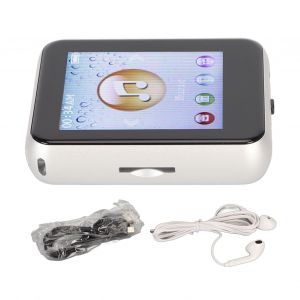 Lecteur MP3 Bluetooth HiFi sans perte, ecran tactile 1,8 pouces, prise en charge de l'enregistrement, lecteur MP3 8 Go avec haut-parleur, livre electronique, argent - Neuf