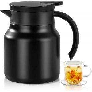 Letnerny-Théière Isolée En Acier Inoxydable, Cafetière Thermique, Séparation De L'eau Du Thé De 1000 Ml, Théière Thermique Amovible Pour Le Café Les Jus De Thé À La Maison Au Bureau - Neuf