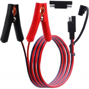 KALANKA-Clip Crocodile vers Connecteur SAE Batterie,14AWG 12V 24V Clip Crocodile vers Connecteur SAE Câble,D'extension avec Adaptateur Inversé de Polarité SAE pour Motos,Voiture,Solaire(1M) A - Neuf