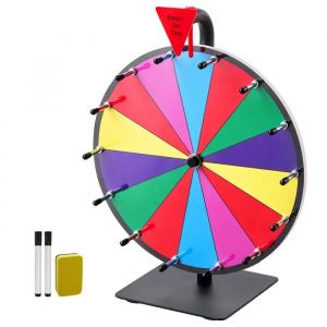 Roue de Loterie 304,8 mm-Duoku-Roue Rotative sur Table &agrave; 14 Sections-Roulette Effa&ccedil;able &agrave; Sec et 2 Mmarqueurs-6 Couleurs - Neuf