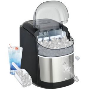 T1003-01-15885 &ndash; Givrier domestique 1,7 L avec dispensateur de glace, cubes, 12 kg / 24 h, en PVC, sans BPA, &eacute;cran LCD, adapt&eacute; &agrave; l'ext&eacute;rieur, au camping et &agrave; l'usage en voiture, fabrication - Neuf