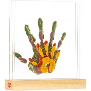 Double Frame Photo, Cadre Personnalis&eacute;, Empreinte Main Pied Bebe, Kit Cadre Bebe Argile, Kit Empreinte, Test&eacute; Dermatologiquement, Cadeau Naissance, Kit Tout-En-Un, Tiny Creations, White - Neuf