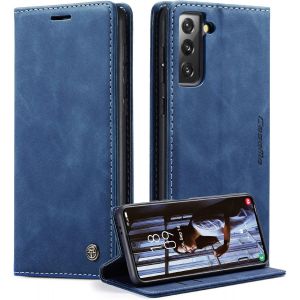 JGD-Coque pour Samsung Galaxy S21 5G Etui Premium Housse en Cuir Pochette Protection Portefeuille Rabat Clapet Case Porte Carte Magn&eacute;tique &Eacute;tui pour Samsung Galaxy S21 5G 6,2'' - Bleu - Neuf