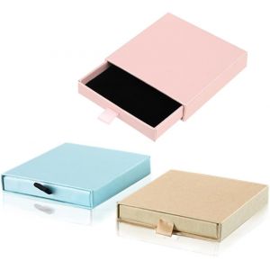 3 Pcs Boîte Cadeau De Bijoux Présentoir À Bijoux En Papier Boîte Présentoir À Bijoux Élégant Pour Colliers,Boucles D'oreilles,Bagues Taille Compacte De 9 X 9 X 1,7cm - Neuf
