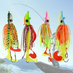 Lot De 4 Leurres De Peche Multicolores En Silicone Avec Hamecons Et Accessoires - Neuf