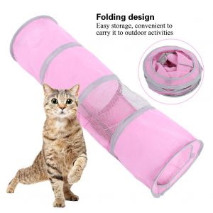 Hjlian Tunnel Pliable Rose Pour Chat - Neuf