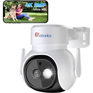 ChenQuanSarl-4K 8Mp Caméra Surveillance Wifi Extérieure Avec Projecteur, 2,4/5Ghz Wifi Ptz Caméra Détection Humaine/Animaux/Véhicule Suivi Automatique Vision Nocturne Couleur Audio Bidirectionnel Bla - Neuf