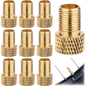 10 Pièces Adaptateur De Valve De Vélo, Adaptateur De Valve Française, Convertissez Presta En Schrader, Avec Bague D'étanchéité, Adaptateur De Valve, Embout Pompe Velo, Pour Pompe À Vélo - Neuf