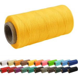 Chenquansarl-Fil À Coudre En Cuir Ciré 150d - 1 Mm - 260 M - Pour Artisanat Du Cuir, Reliure, Réparation De Chaussures - Jaune - Neuf