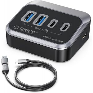 Hub Usb 3.2 Gen 2 Avec 2 Ports Usb-A 3.2 Gen2 Et 2 Usb-C 3.2 Gen2, Répartiteur Usb Compatible Avec Imac, Macbooks, Mac Mini, Usb 3.2 Hub Avec Câble 2 En 1 De 1 M[Z470] - Neuf