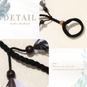 Tianyi-Bandeau Indien Boh&egrave;me &Agrave; Plumes Vintage Hippie Festival Bijoux De Cheveux Tribal Pour Femmes Et Filles (B) - Neuf