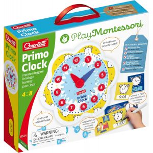 JGD-, Primo Clock, Premi&egrave;re Horloge Educative Enfant 4-8 Ans, Jouet Montessori pour Apprendre &agrave; Lire l&iquest;Heure, Jeu &Eacute;ducatif avec Cartes, Id&eacute;e Cadeau Fille Gar&ccedil;on, Made in Italy - Neuf