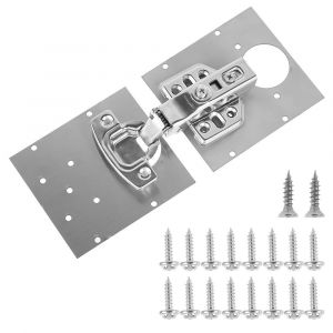 Ensemble de plaques de charni&egrave;re en acier inoxydable pour la r&eacute;paration et l'installation de portes en bois - Neuf