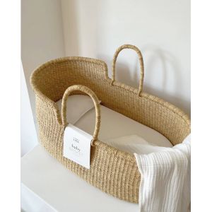 Couffin Mo&iuml;se En Herbe &Agrave; &Eacute;l&eacute;phant Avec Matelas Pure Naturelle - Neuf