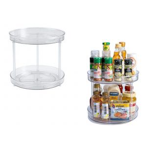 Organisateur &Agrave; &Eacute;pices &Agrave; 2 Niveaux, Type Plateau Tournant, Pour Le Rangement De La Cuisine - Neuf