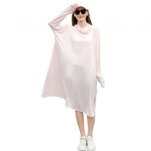 Couverture De Protection Solaire En Soie Glacee Rose Pour Femme, Vetement Doux, Respirant Et Fin Pour L'equitation - Neuf