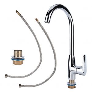 HJLIAN Robinet de lavabo de salle de bain a col de cygne en laiton a une poignee, robinet de cuisine, mitigeur de lavabo 1/2 - Neuf