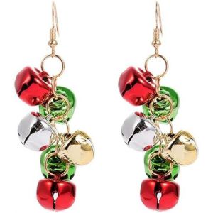 Kal-Clochette De Noël Colorée Clochette Mignonne Chaîne Pendante Boucles D'oreilles Pendantes Pour Femme Hameçon Pendant Hypoallergénique Bijoux De Fête Cadeau Pour Meilleure Fille - Neuf