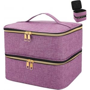 Étui de rangement pour vernis à ongles (violet), pouvant contenir 30 flacons (0,5 fl.oz), étui de transport pour lampe à ongles - Neuf